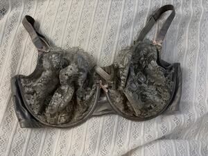 Cacique 44DDD Gray Lace Underwire Bra Full Coverage Plus Size Lingerie